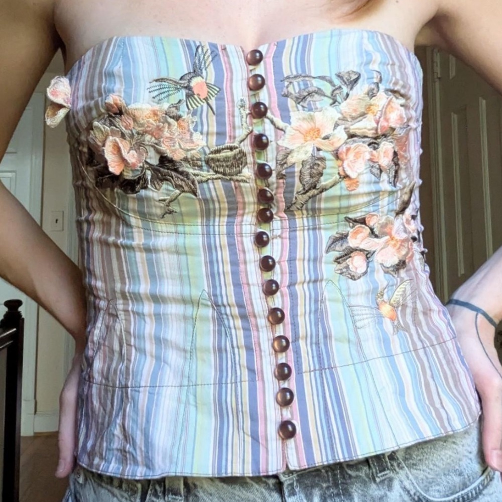 Y2K Byron Lars beauty mark strapless top